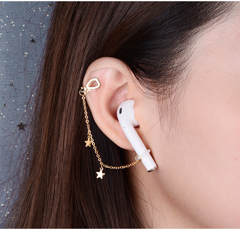 Wireless bluetooth headset ear chain