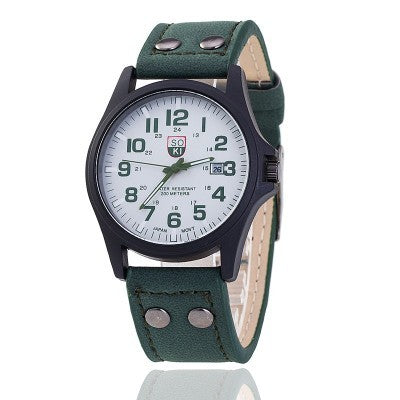 chMilitary Watch Men's Watch Student Calendar Waterproof Belt Watch