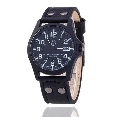 chMilitary Watch Men's Watch Student Calendar Waterproof Belt Watch