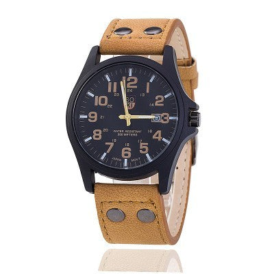 chMilitary Watch Men's Watch Student Calendar Waterproof Belt Watch