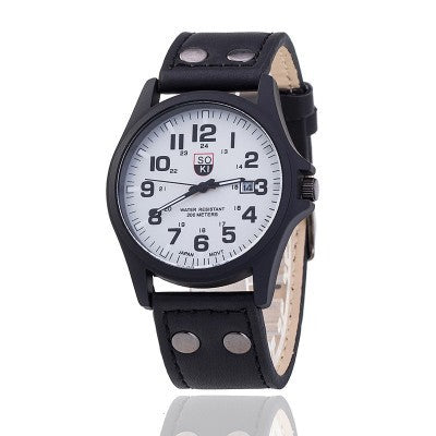 chMilitary Watch Men's Watch Student Calendar Waterproof Belt Watch